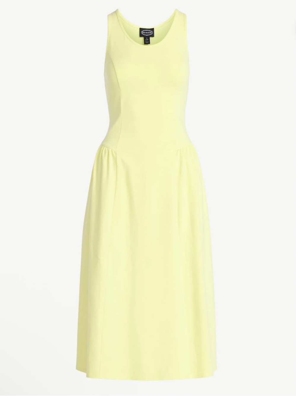Scoop NWT Women's Lemon Stretch Cotton Blend Midi Basque Dress, Plus Size 20/XXL - Picture 1 of 9